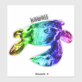 Sticker Hawaii Tribal Honu Rainbow