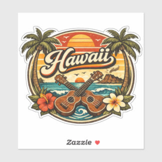 Sticker Hawaii & Ukelele