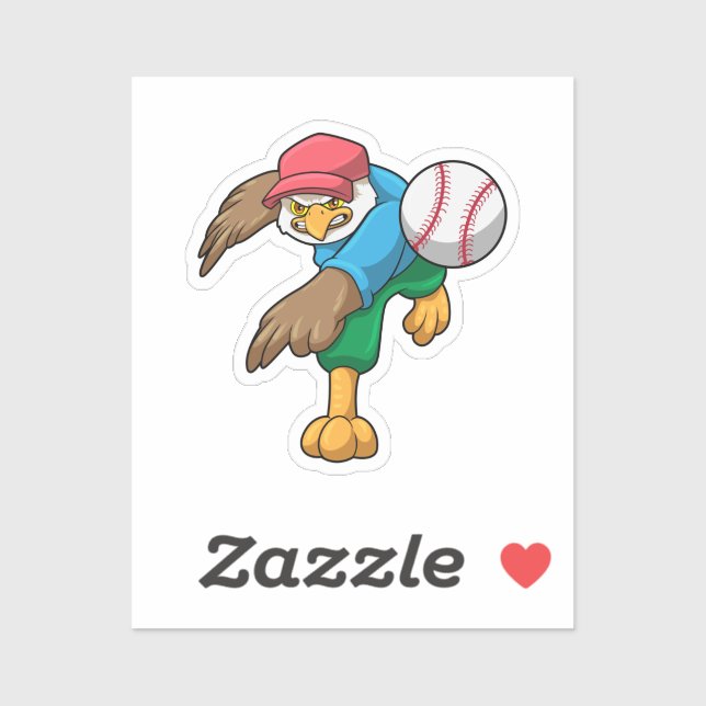 Sticker Hawk au baseball avec batte de baseball (Feuille)