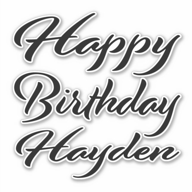 Sticker Hayden Nom Prénom Anniversaire de l'autocollant no (Devant)