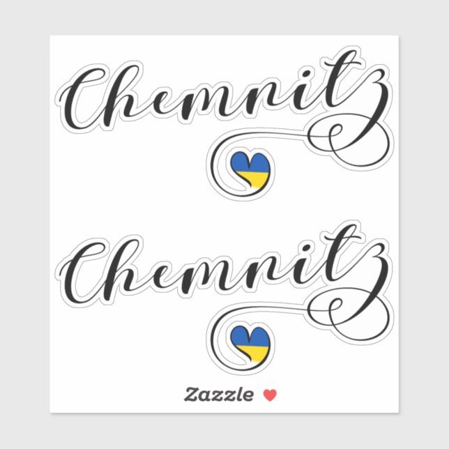 Sticker Heart Chemnitz, I Love Chemnitz, Allemagne (Feuille)