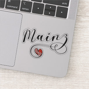 Sticker Heart Mainz Drapeau, I Love Mainz, Meenz