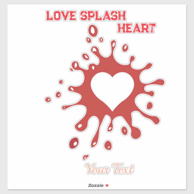 Sticker Heart Splash Art – Creative Love Expression Design (Feuille)
