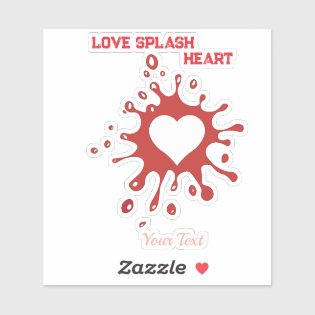 Sticker Heart Splash Art – Creative Love Expression Design (Feuille)