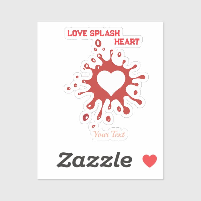 Sticker Heart Splash Art – Creative Love Expression Design (Feuille)