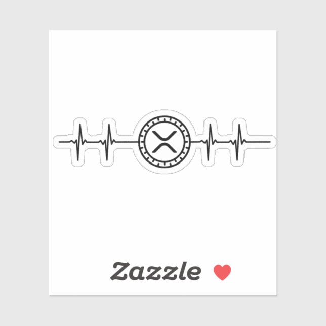 Sticker Heartbeat du trader xrp (Feuille)