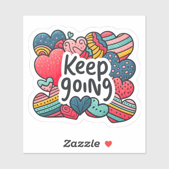 Sticker Hearts Inspire Resilience and Motivation (Feuille)