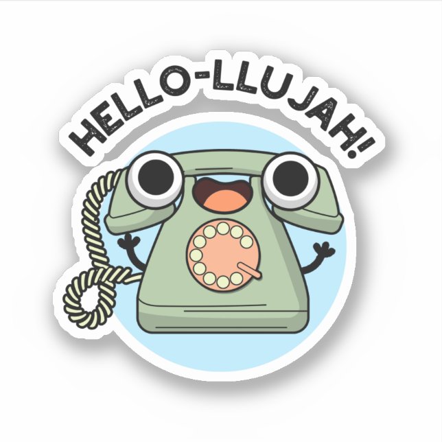Sticker Hello-lujah Funny Téléphone Pun (Devant)