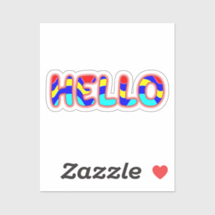 Sticker HELLO Multicolor Vibrant Texte