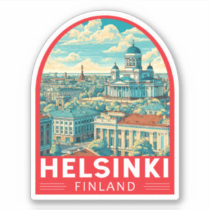 Sticker Helsinki Finland Voyage Art Emblème