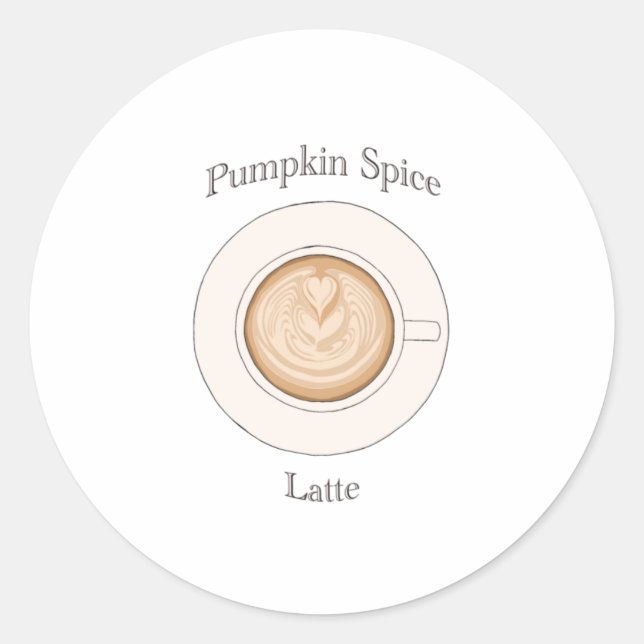 Sticker Herbst-Pumpkin-Spice-Latte (Vorderseite)