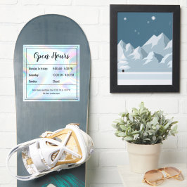 Sticker Heures ouvertes transparentes