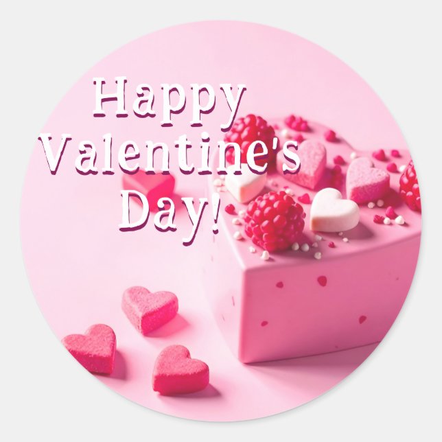 sticker Heureuse Sainte-Valentin avec dessert (Devant)