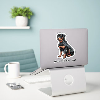 Sticker Heureux chien de nom d'anniversaire