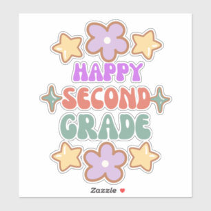 Sticker Heureux de retour à l'école, bonjour collant de 2e