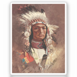 Sticker Hiawatha Portrait en chef des Indiens d'Amérique