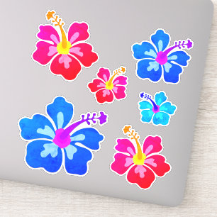 Sticker Hibiscus hawaïen Fleur Tropical Formé Art