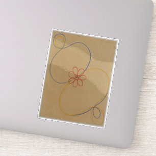 Sticker Hilma Af Klint, Seven Point Star No5, Art Abstrait