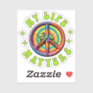 Sticker Hippie Amour Paix La Vie Compte Personnalisé