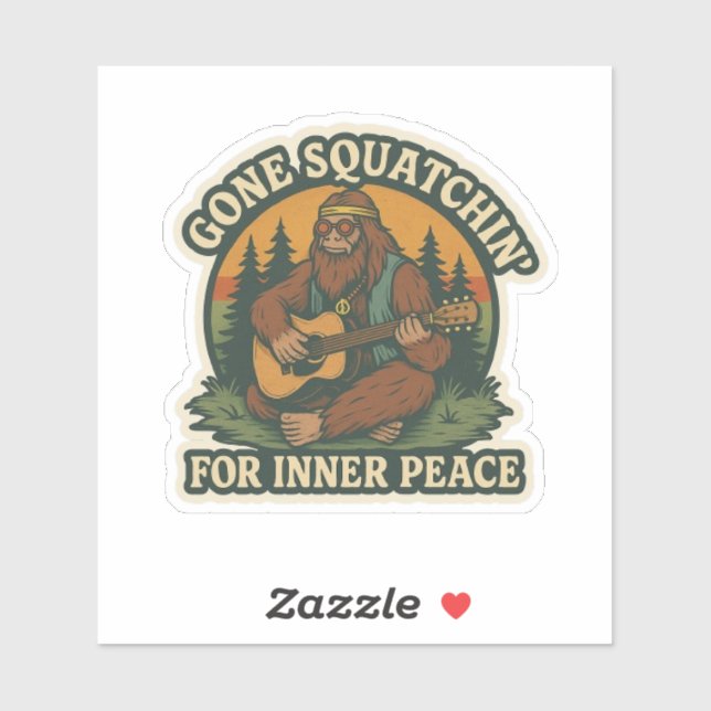 Sticker Hippie Bigfoot (Feuille)