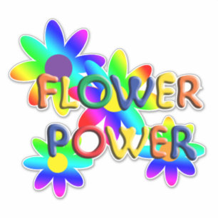 Sticker Hippie Flower Power LG