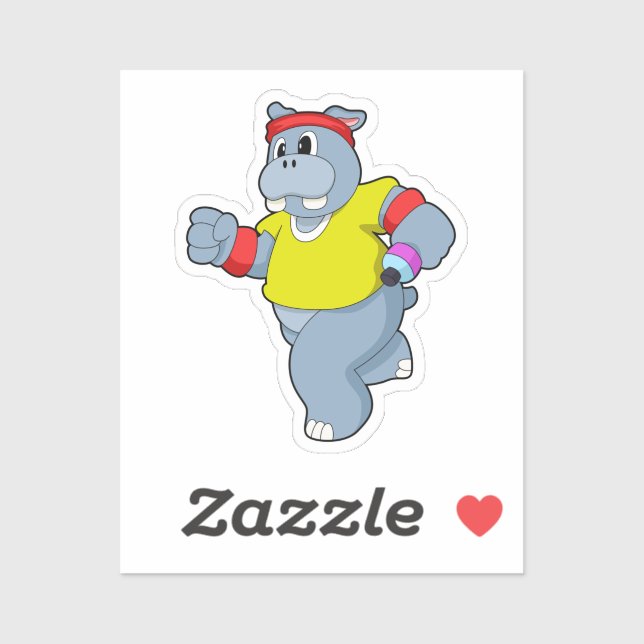 Sticker Hippo à l'exécution (Feuille)