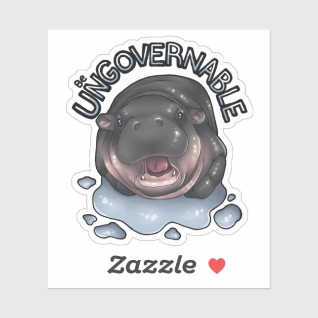 Sticker Hippo ingouvernable (Feuille)