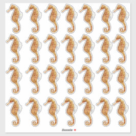 Sticker Hippocampe 28 Aquarelle Peint Transparent