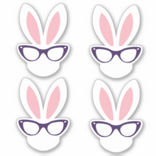 Sticker Hipster Bunny de Pâques