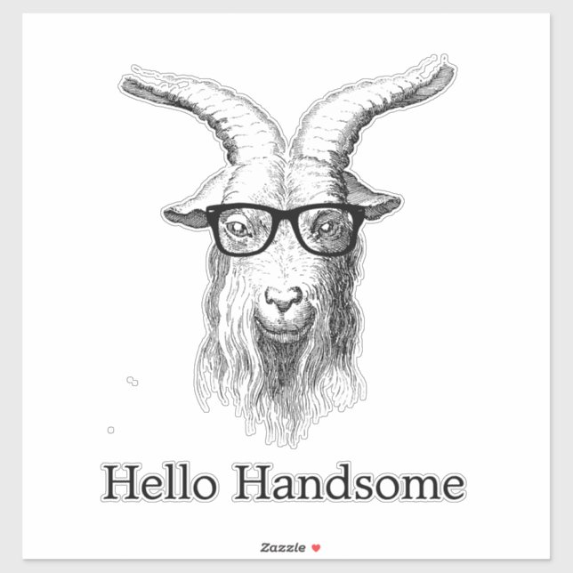Sticker Hipster goat (Feuille)