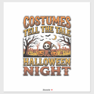 Sticker Histoire de costume d'Halloween Typographie de cim