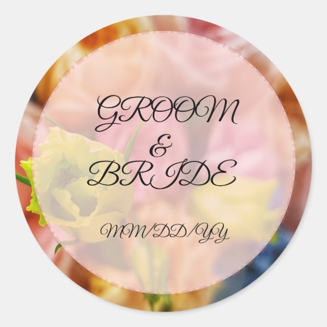 Sticker Hochzeit Sache . Bräutigam & Brauttext (Vorderseite)