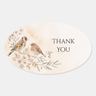 Sticker Hochzeit Stieglitz Rotkehlchen Garten Voge