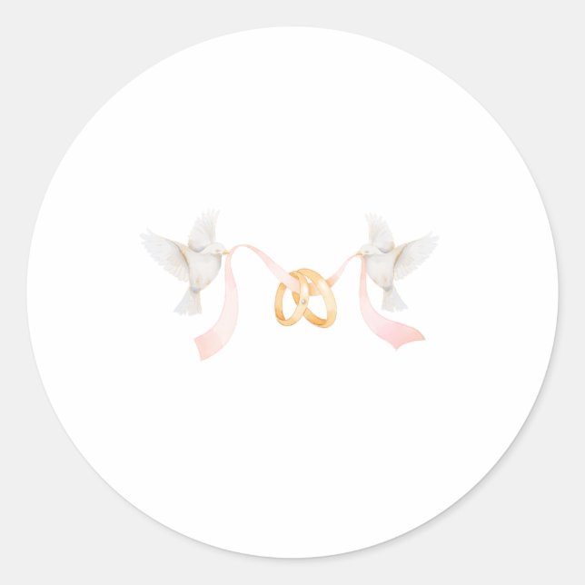 Sticker Hochzeitsring und Vögel (Vorderseite)