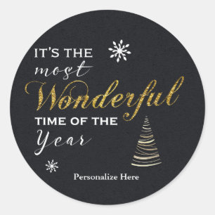 Sticker Holiday Time Gold Foil Card
