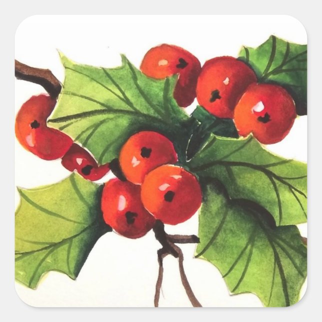 Sticker Holly Berry Branch (Devant)