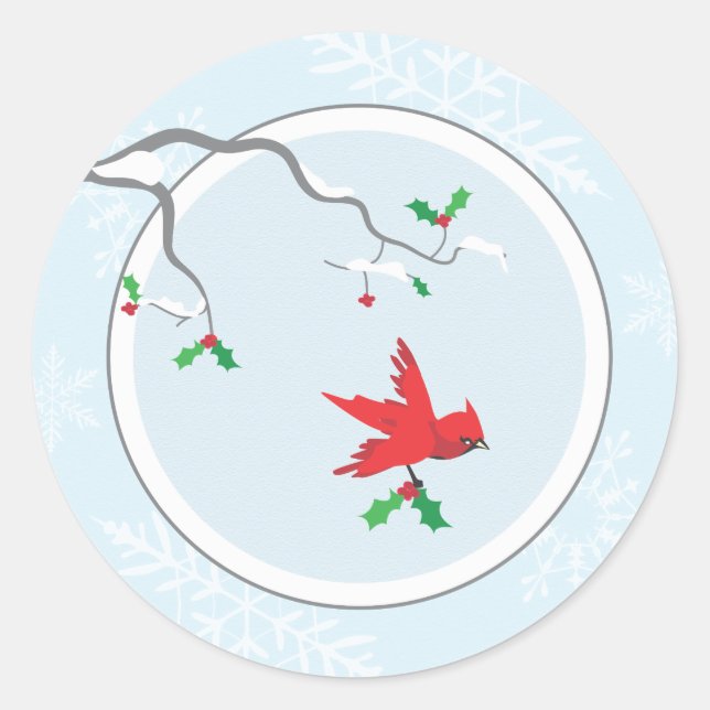 Sticker Holly et Bird Favoriser ou Sceau d'envelop (Devant)