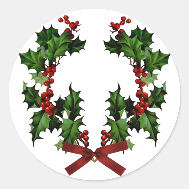 Sticker Holly Wreath (Devant)