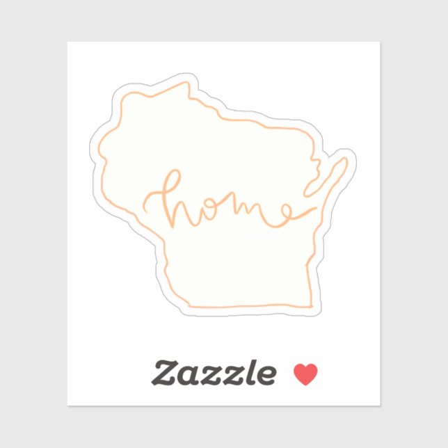 Sticker "Home" de l'État du Wisconsin (Feuille)