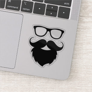 Sticker Homme à la barbe drôle de pleine culture