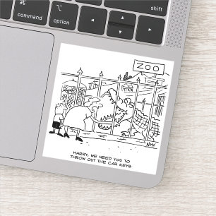Sticker Homme avalé par un dessin animé de crocodile