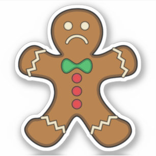Sticker Homme de pain d'épice triste