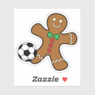 Sticker Homme en pain d'épices jouant au football