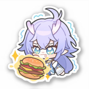 Sticker Honkai Star Rail Chibi Bailu Burger