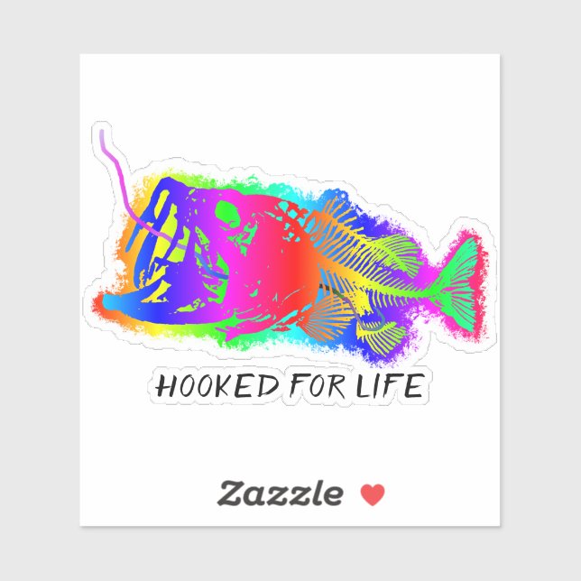 Sticker HOOKED FOR LIFE Multi-Color (Feuille)
