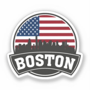 Sticker Horizon de la ville de Boston, horizon de Boston m