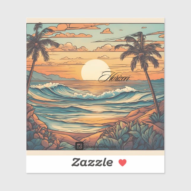 Sticker Horizon Tropical (Feuille)
