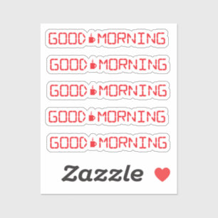 Sticker Horloge numérique Bonne Matin Café Mug Early Birde