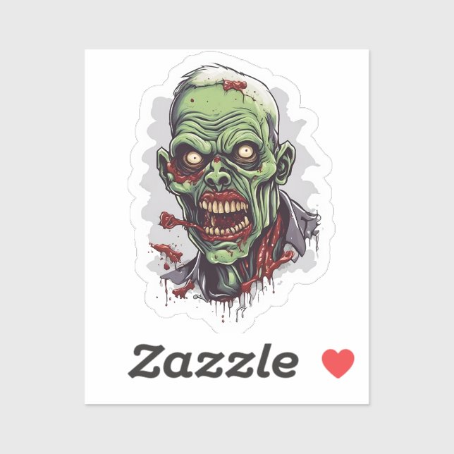 Sticker Horreur de tête Zombie effrayant (Feuille)
