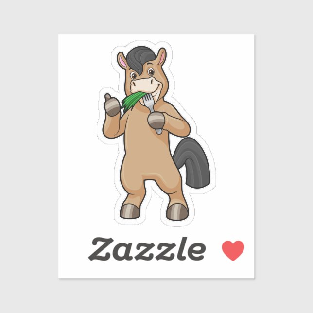 Sticker Horse at Eating Vegan (Feuille)